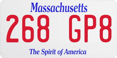 MA license plate 268GP8
