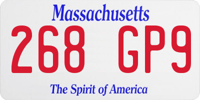 MA license plate 268GP9