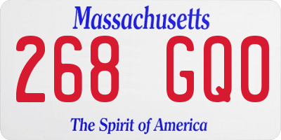 MA license plate 268GQ0