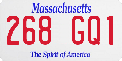 MA license plate 268GQ1