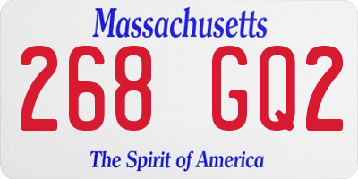 MA license plate 268GQ2