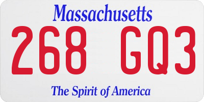 MA license plate 268GQ3