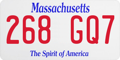 MA license plate 268GQ7