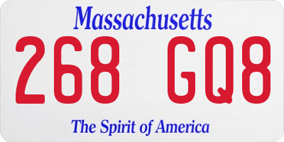 MA license plate 268GQ8