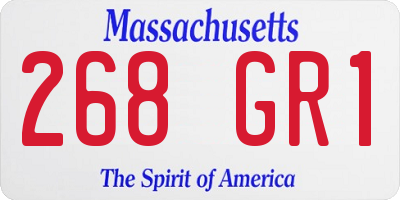 MA license plate 268GR1