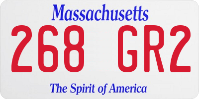 MA license plate 268GR2