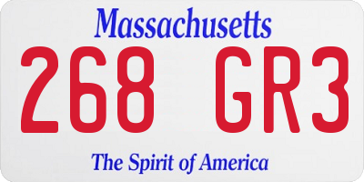 MA license plate 268GR3