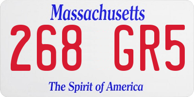 MA license plate 268GR5