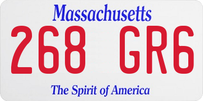 MA license plate 268GR6