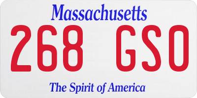 MA license plate 268GS0
