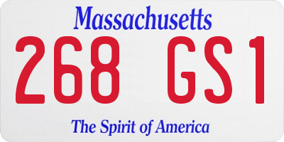 MA license plate 268GS1