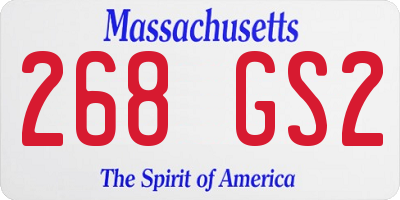 MA license plate 268GS2