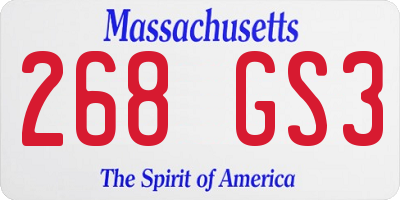 MA license plate 268GS3