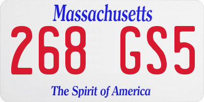MA license plate 268GS5