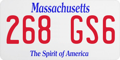 MA license plate 268GS6