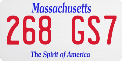 MA license plate 268GS7