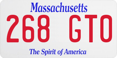 MA license plate 268GT0