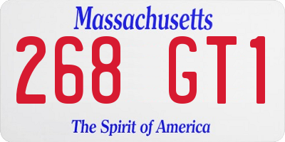 MA license plate 268GT1
