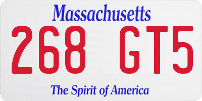 MA license plate 268GT5