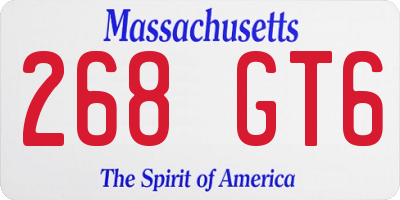 MA license plate 268GT6