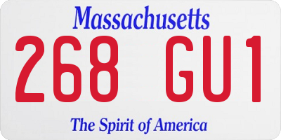 MA license plate 268GU1