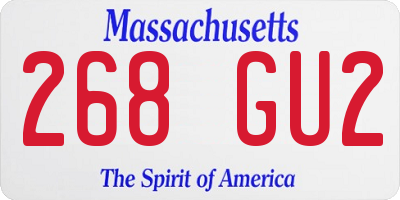 MA license plate 268GU2