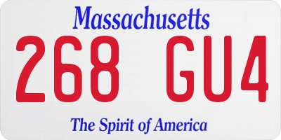 MA license plate 268GU4