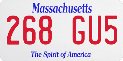 MA license plate 268GU5