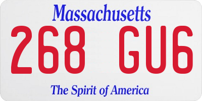 MA license plate 268GU6