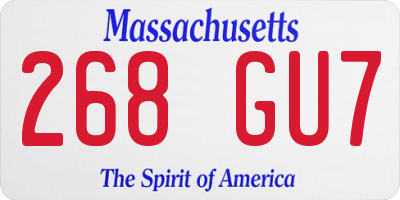 MA license plate 268GU7