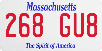 MA license plate 268GU8