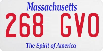 MA license plate 268GV0