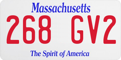 MA license plate 268GV2