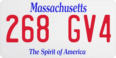 MA license plate 268GV4