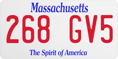 MA license plate 268GV5