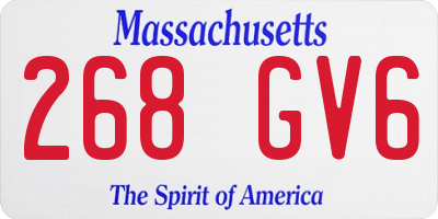 MA license plate 268GV6