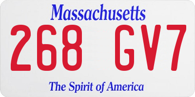 MA license plate 268GV7