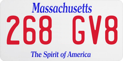 MA license plate 268GV8