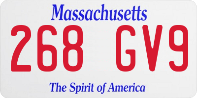 MA license plate 268GV9