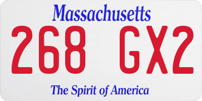 MA license plate 268GX2