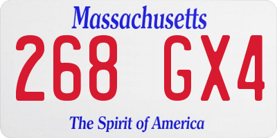 MA license plate 268GX4