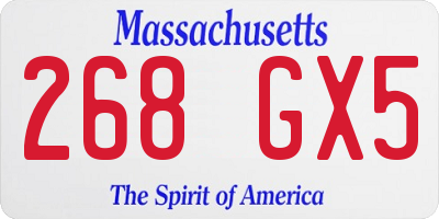 MA license plate 268GX5