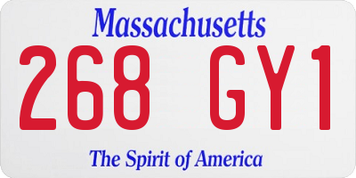 MA license plate 268GY1