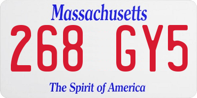 MA license plate 268GY5