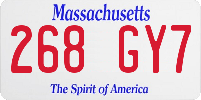 MA license plate 268GY7