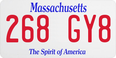 MA license plate 268GY8