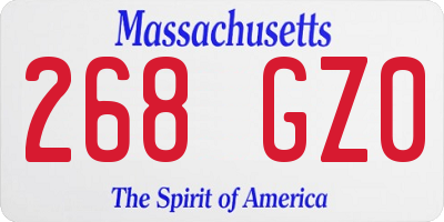 MA license plate 268GZ0