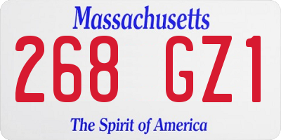 MA license plate 268GZ1