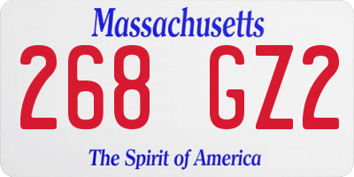 MA license plate 268GZ2