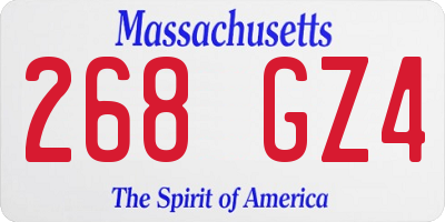 MA license plate 268GZ4